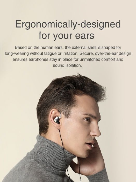 Наушники TRN ST1 Mic двухдрайверные гибридные Оригинал Чёрный