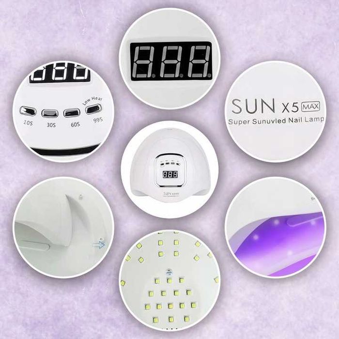 Lampa Do Paznokci UV LED 80W Do Hybryd Żeli MOCNA HYBRYDY SUN X5 MAX