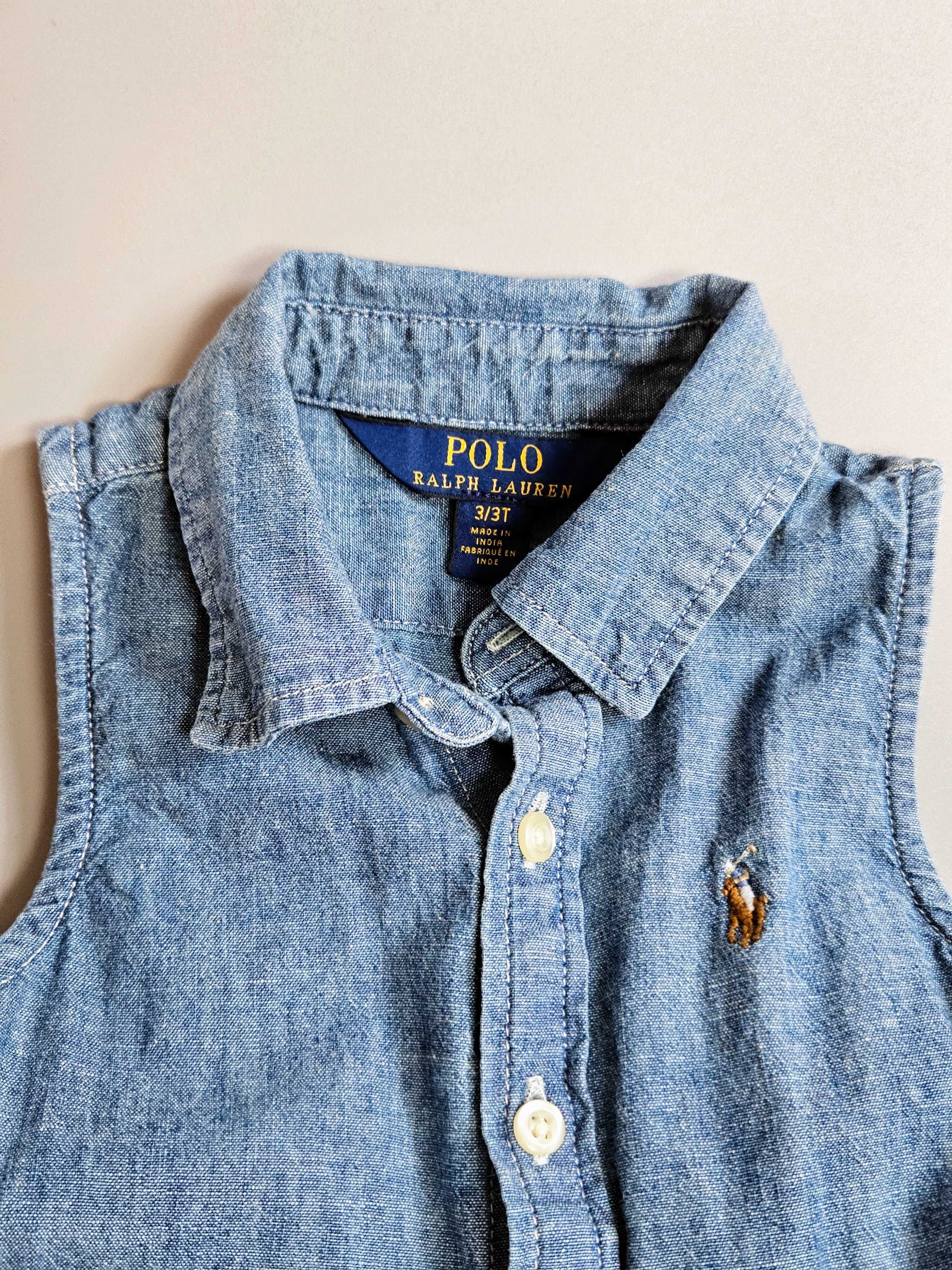 Jeansowa sukienka od Polo Ralph Laurent rozmiar 3/3T (98cm). Premium.