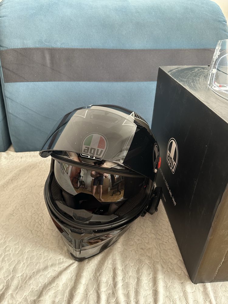 kask AGV K-5 (rozmiar MS / 57 cm) z interkomem Midland BTX2 Pro S