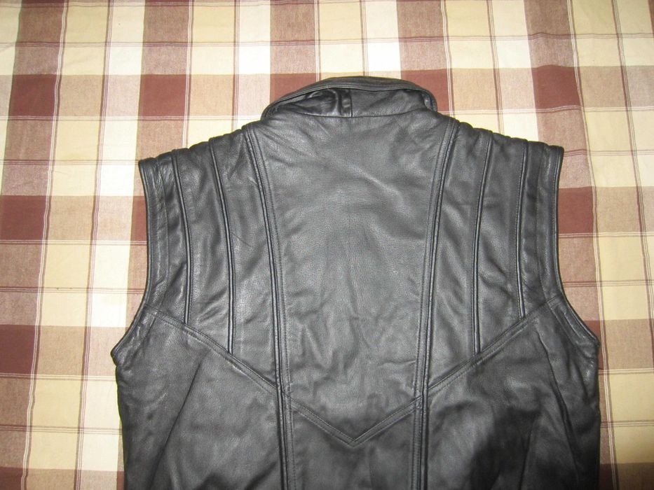 Кожаная жилетка с карманами ,мотожилетка XXL Berto Lucci Косуха