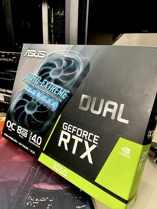 Asus dual RTX 3050/8gb идеальная !комплект!
