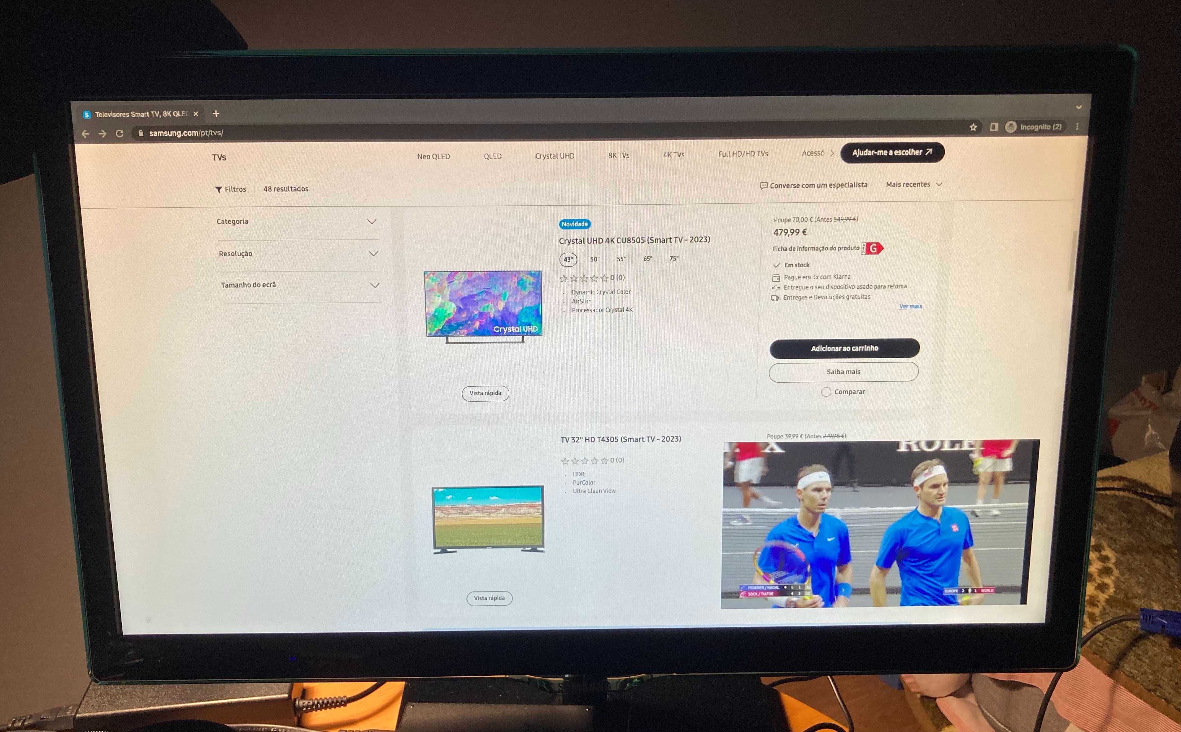 Monitor TV (c/ entrada antena) Samsung T22D390EW 22'' c/ comando