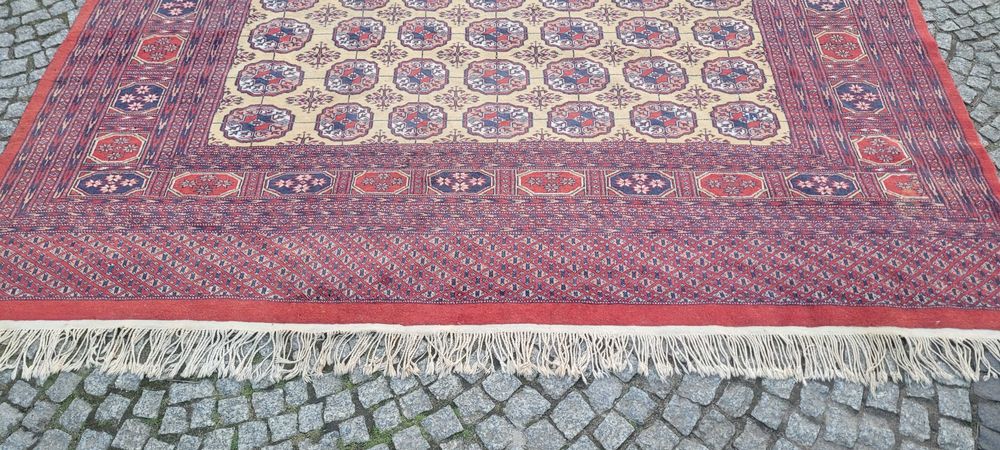 -70% lśniący dywan Buchara ręcznie tkany Pakistan 255/350cm.CENA!