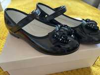 Buty lakierki balerinki pantofelki czarne zapinane rozmiar 32