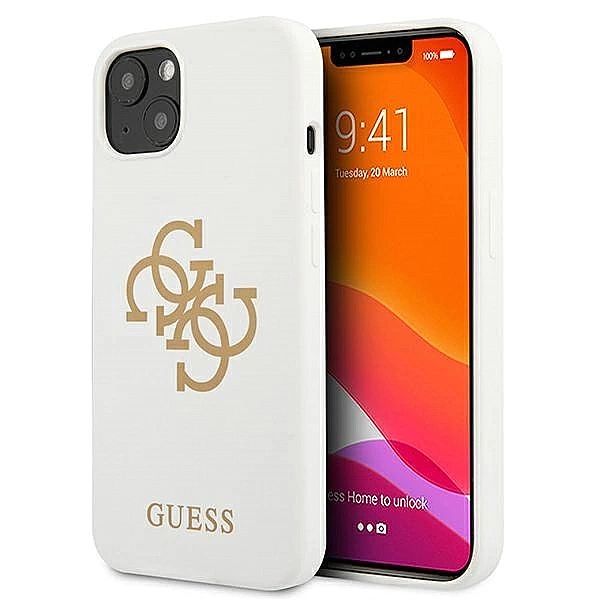 Etui Guess Silicone 4G Logo na iPhone 13 mini - białe