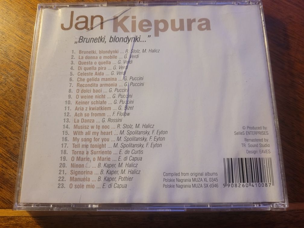 CD Jan Kiepura "Brunetki, blondynki..." 1997 Selles