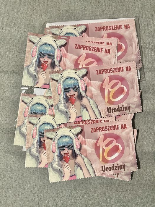 Zaproszenia urodzinowe na 18 osiemnaste urodziny osiemnastka różowe