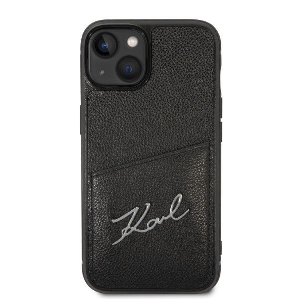 Etui Karl Lagerfeld iPhone 14/15/13 6,1", Czarny, Logo, Kieszeń