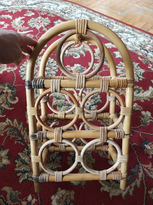 Stojak na wina ratan/bambus