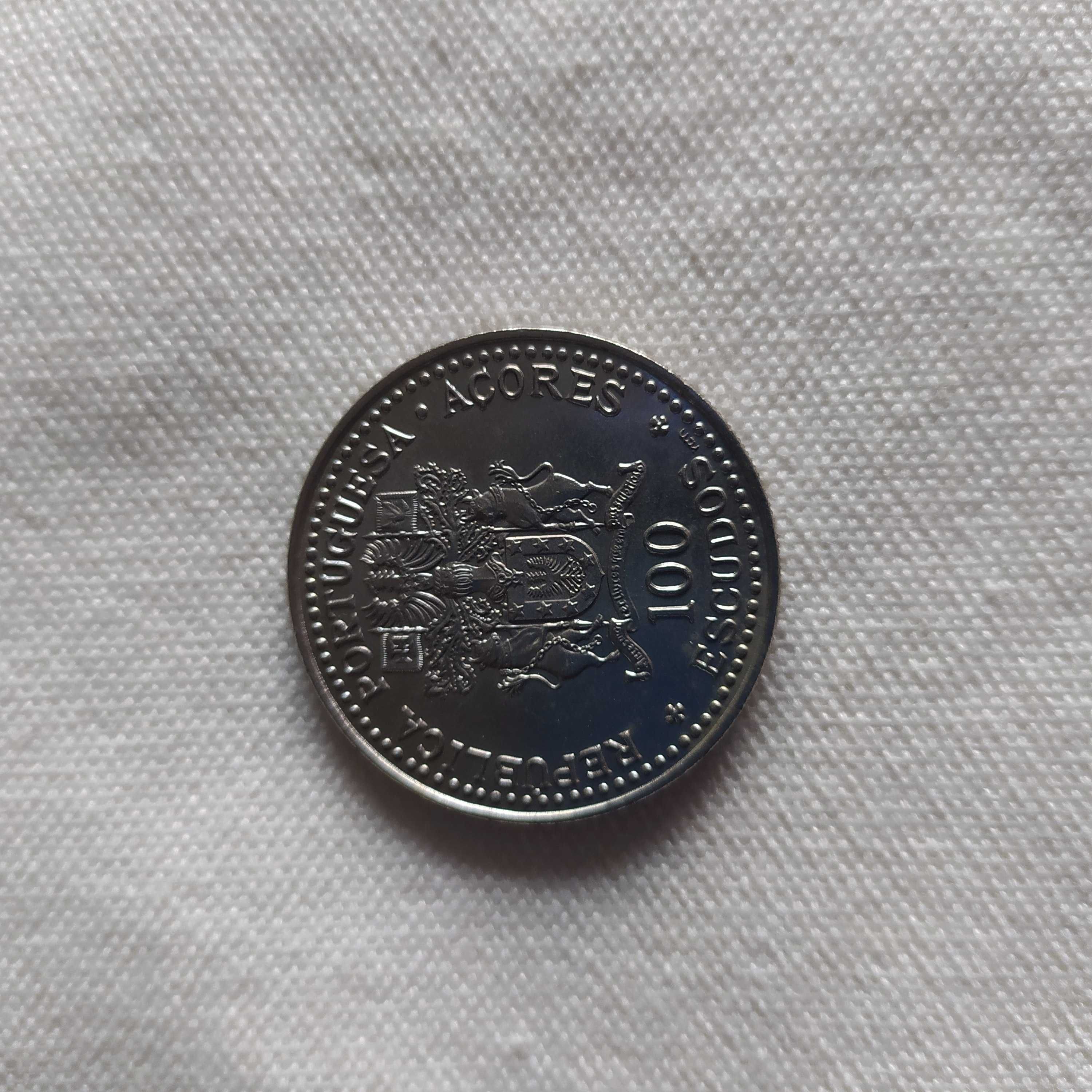 Duas Moedas de 100 escudos Açores 1986