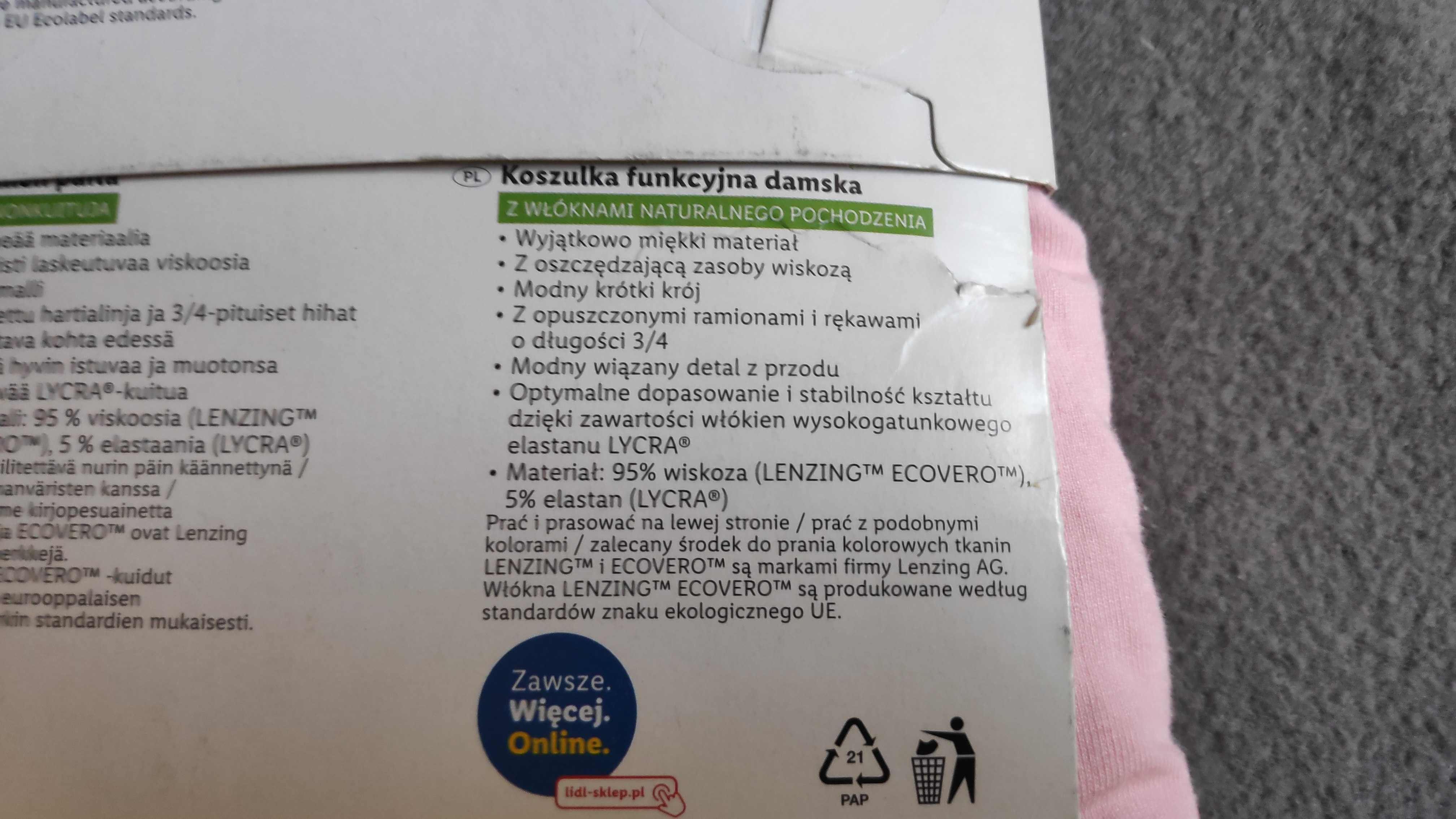 Koszulka funkcyjna Crivit różowa L 44/46 z metką