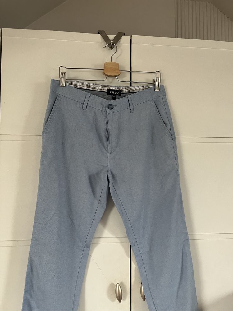 Spodnie chinosy jasnoniebieskie Kubenz 32-34