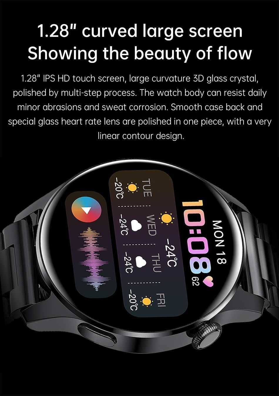 SmartWatch I29 telefon BT, tętno, ciśnienie, O2, powiadomienia, PL