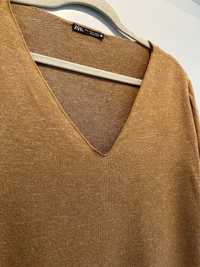 Piekny musztardowy sweterek Zara