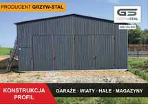 Garaż Blaszany Grafitowy Dwuspadowy / Hala/Magazyn /Wiata - GRZYWSTAL