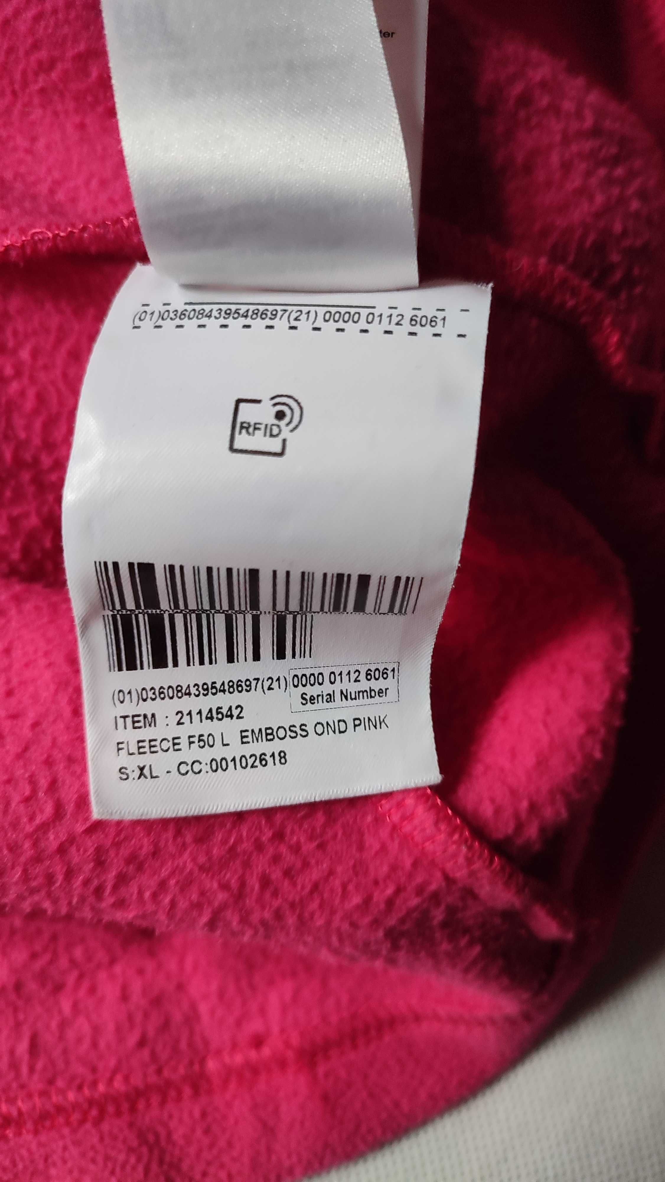 Bluza damska polarowa różowa z długim rękawem dekolt na zamek stójka