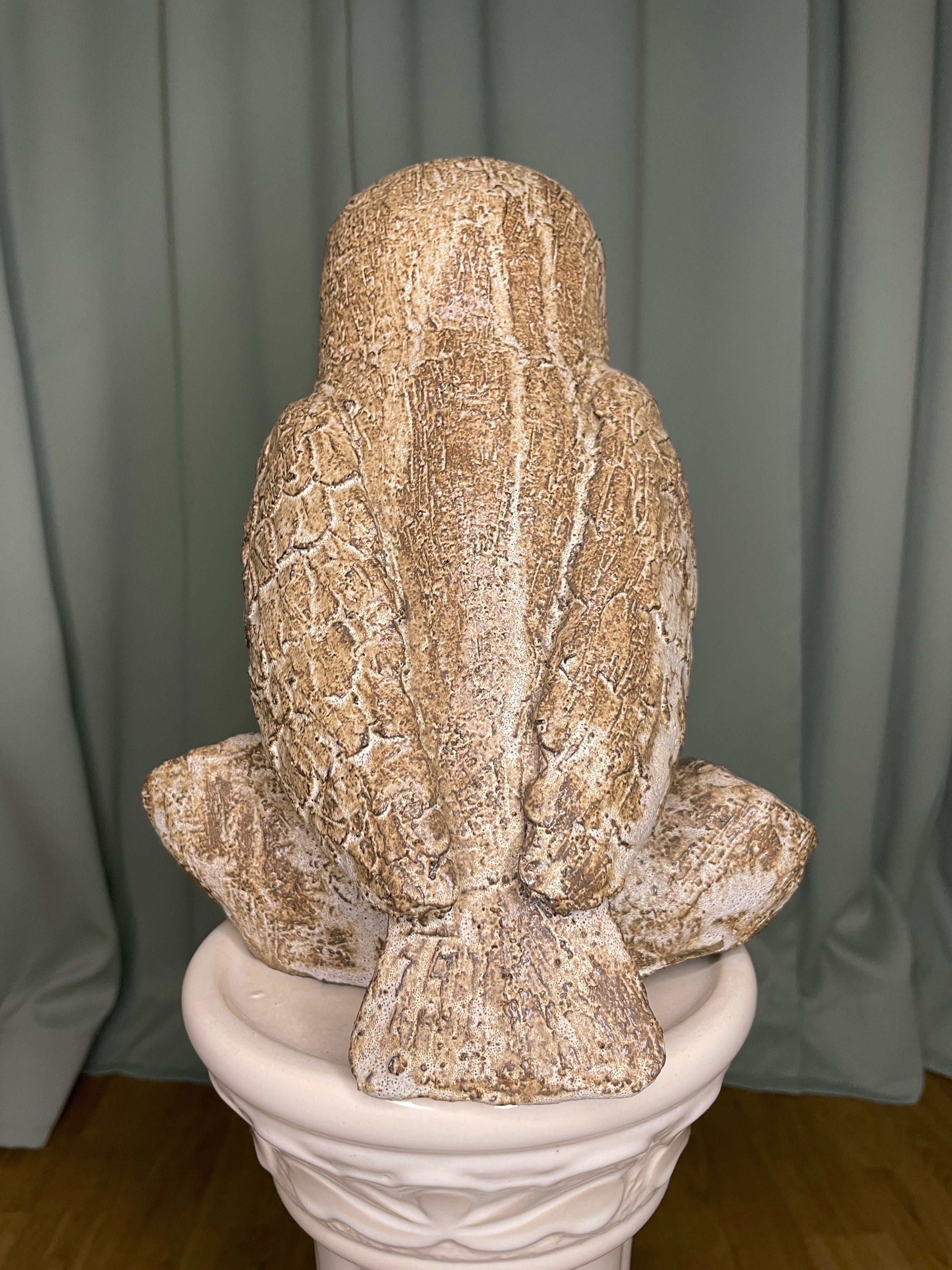 Wielka, ciężka ceramiczna sowa. Zdobienie Fat Lava, piękny okaz!