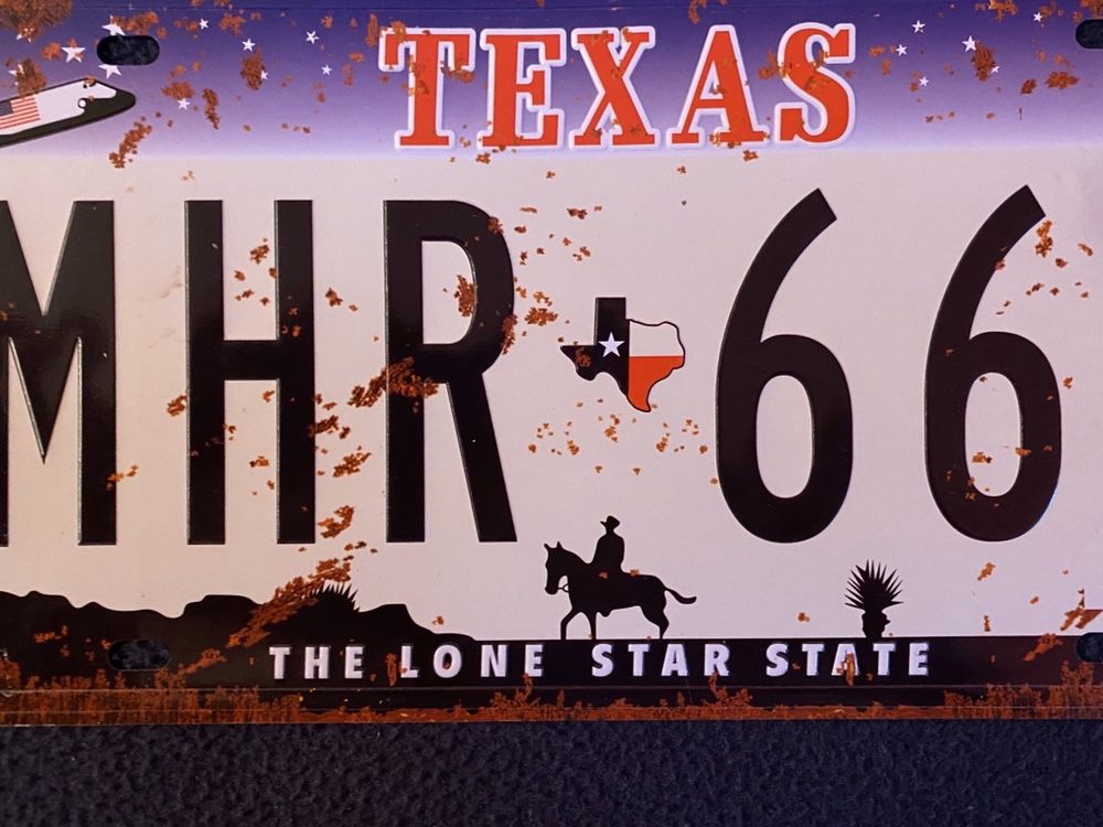 TEXAS The Lone Star State | Placa Matricula Decoração