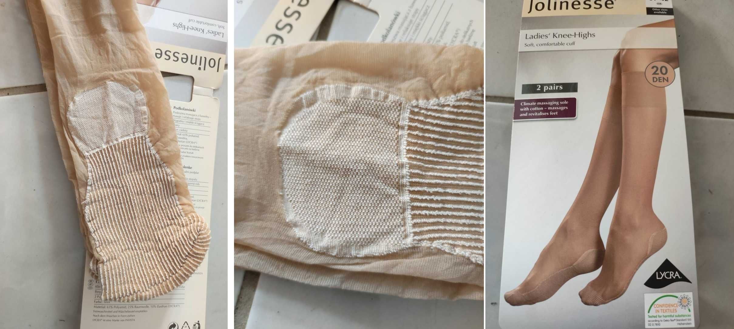 skarpetki stopki podkolanówki wzorki bez cieliste uciskowe nylonowe