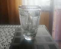 Duży szklany wazon kryształowy z czasów PRL grube szkło