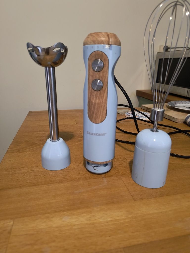 Blender ręczny Silvercrest 3w1 – pastelowy błękit