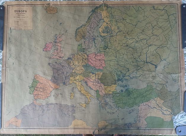 "Europa - mapa polityczna po 1945r", Wojciech Walczak, 82x61 cm