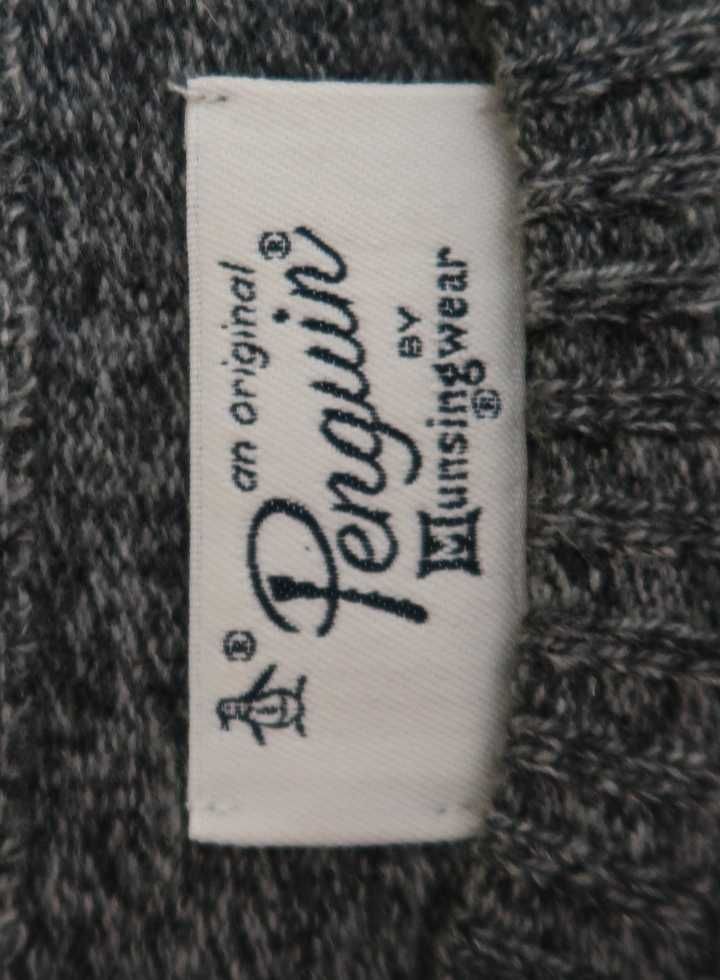 Penguin szary sweter męski wełna jagnięca Rozmiar XL 100% lambswool