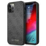 Etui Guess 4G Metal Gold Logo do iPhone 12 / 12 Pro - szare