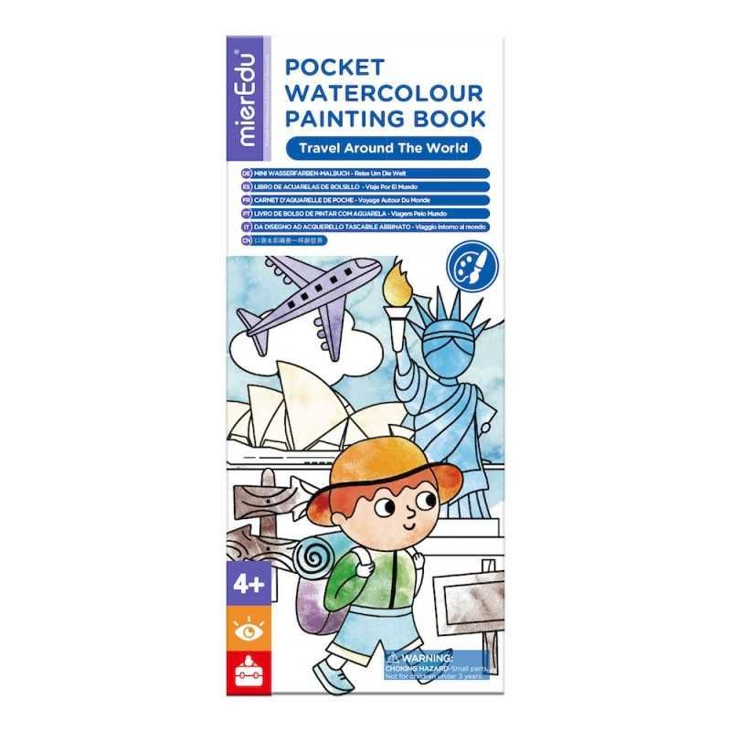 mierEdu 2 livros de colorir Pocket Watercolour crianças +4 Anos -Novos