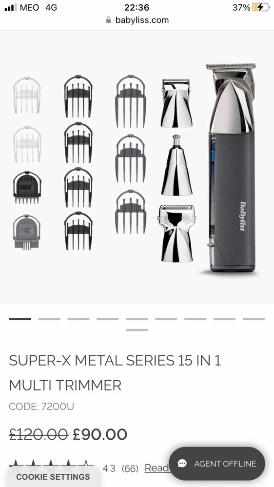 Aparador Babyliss Super-X Metal Series 15 IN 1