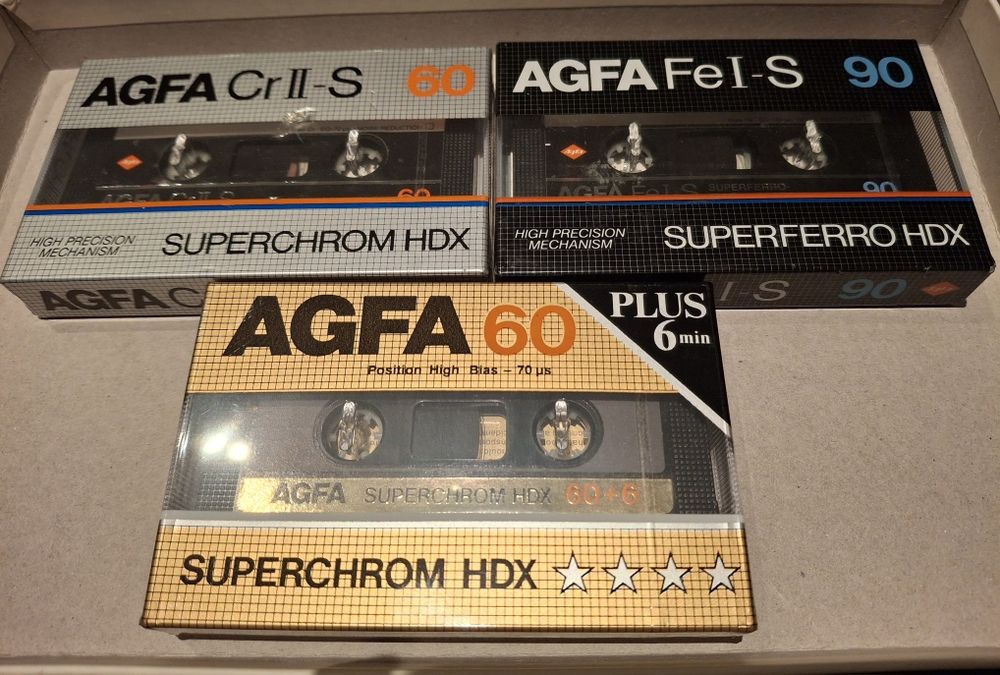 AGFA HDX, CrII-S 60, FeI-S 90 nowe kasety