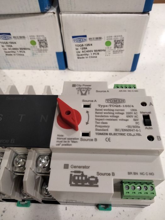 АВР Автомат вводу резерву 125А Tomzn TOQ5-125/2/3/4 Tahnele TXATS 125/