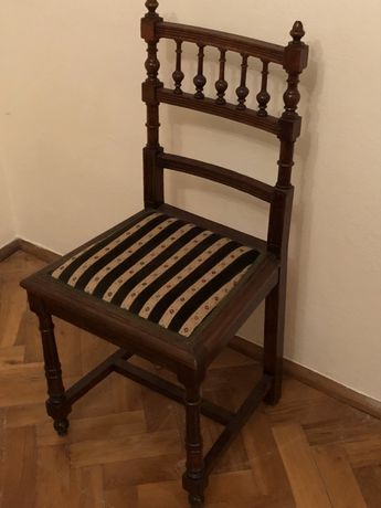 Drewniane krzesło do zabytkowe wnętrza antyk eklektyk do biurka