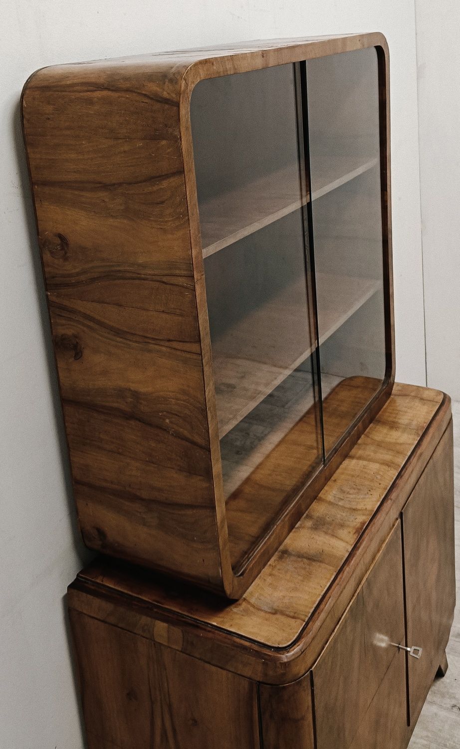 art deco komoda witryna przeszklona gablotka biblioteczka vintage