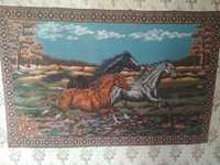 Dywan ścienny, obraz konie