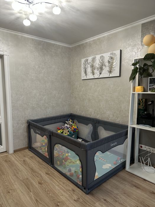 Ігровий манеж сірий 180х120 великий Lionelo Willow Grey Concrete