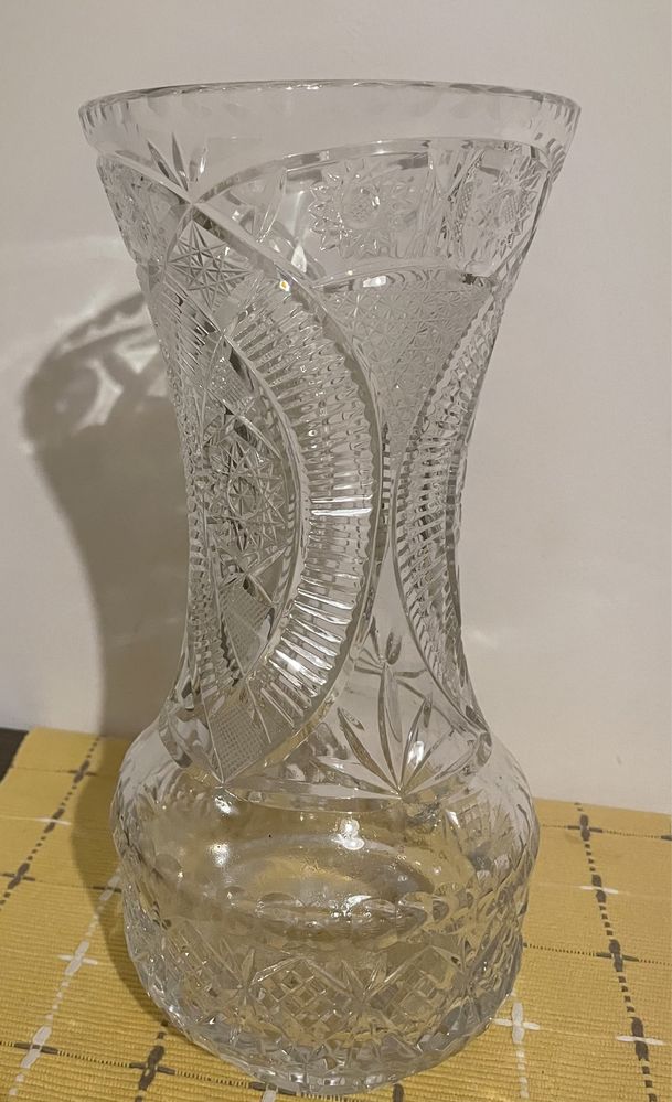 Kryształowy wazon PRL 28,3 cm