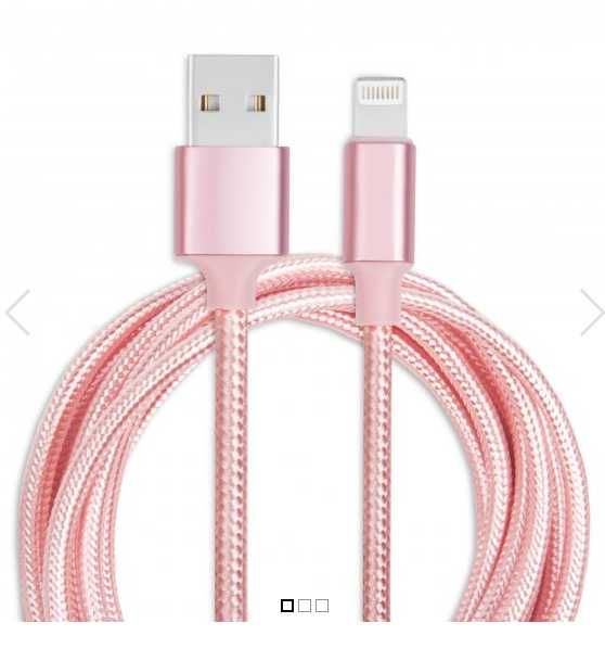 Kabel pleciony 2 szt do  ładowania 2m USB-A 2.0  Lightning dla iPhone