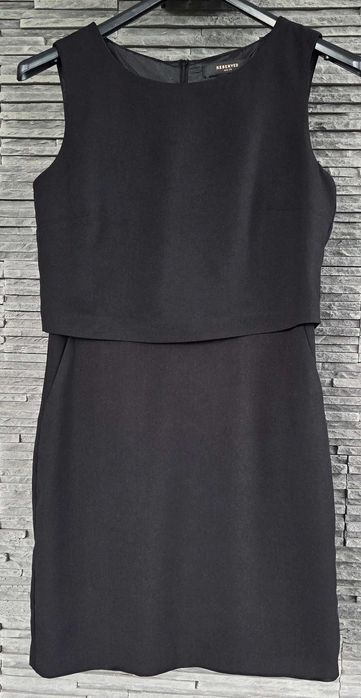Czarna elegancka sukienka 36 S Reserved bez rękawów