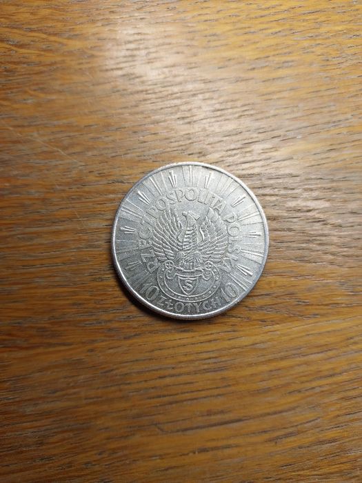 Srebrna moneta 10zł Józef Piłsudski orzeł Strzelecki - Piękny stan