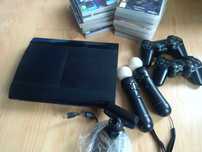 Konsola PS3 dwa pady, dwa kontlorery ruchu, kamera, 14 gier !!!
