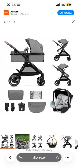 Nowy w kartonie wózek 3w1