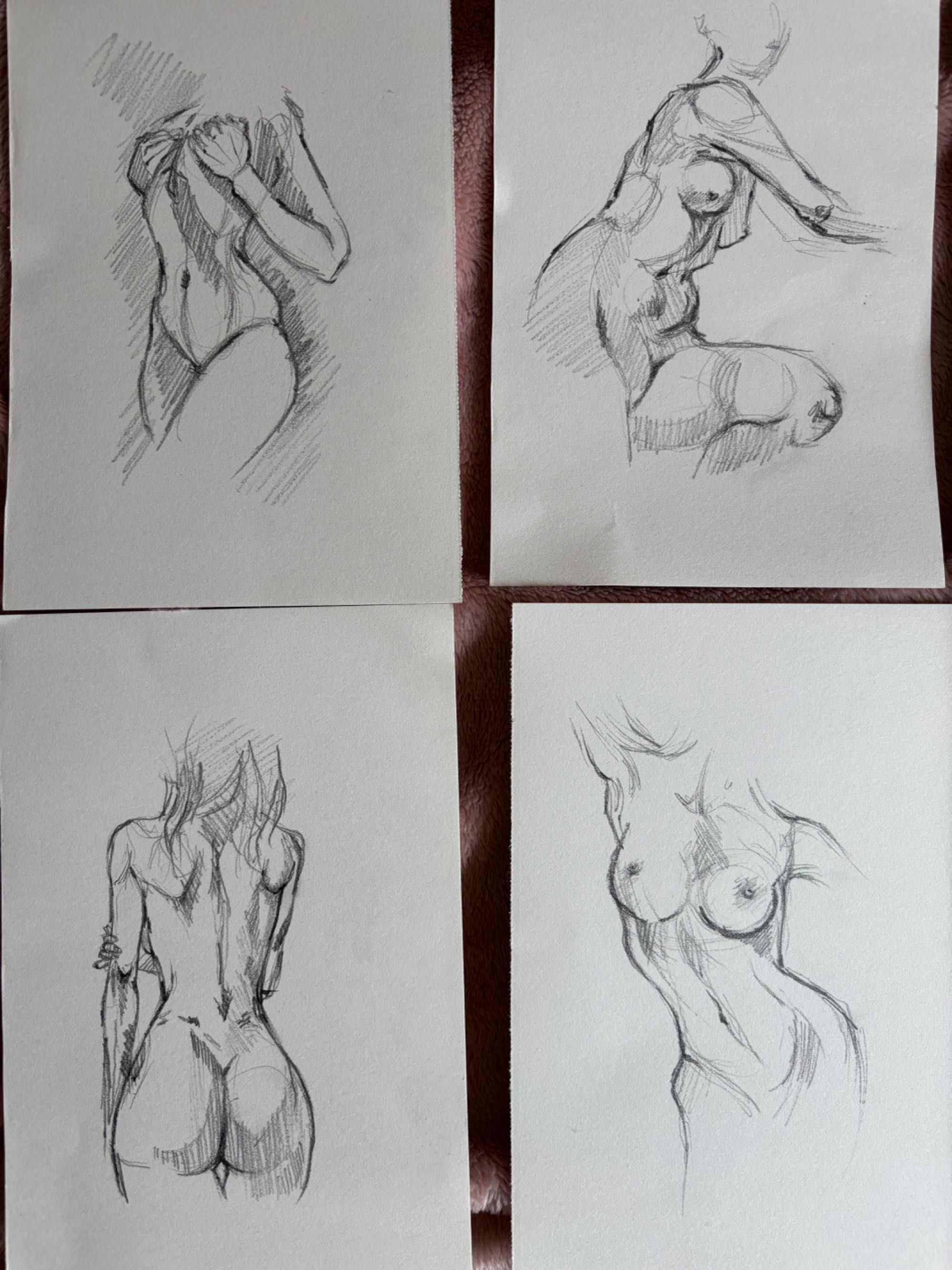 Artystyczne rysunki aktu kobiecego – zestaw 8 prac A5