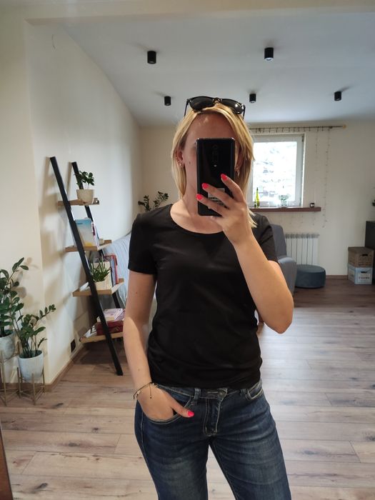 Koszulka sportowa czarna XS S bezszwowa