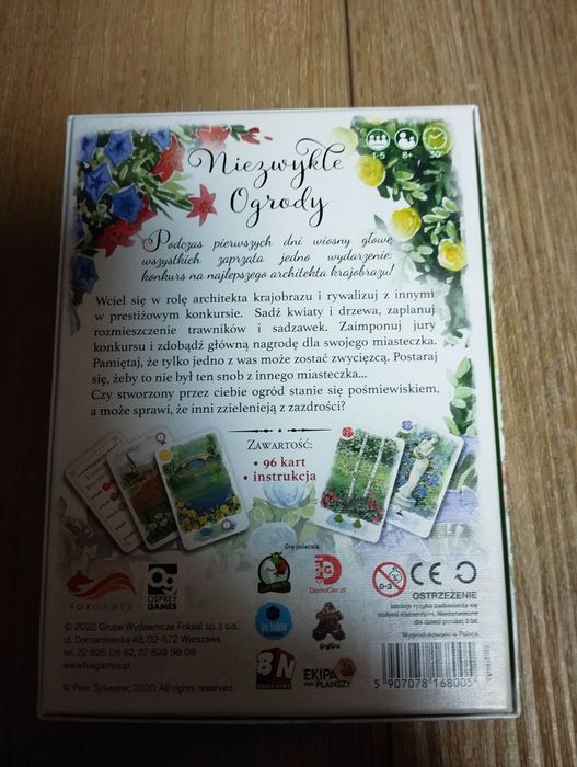 Gra karciana niezwykłe ogrody nowa odpakowania