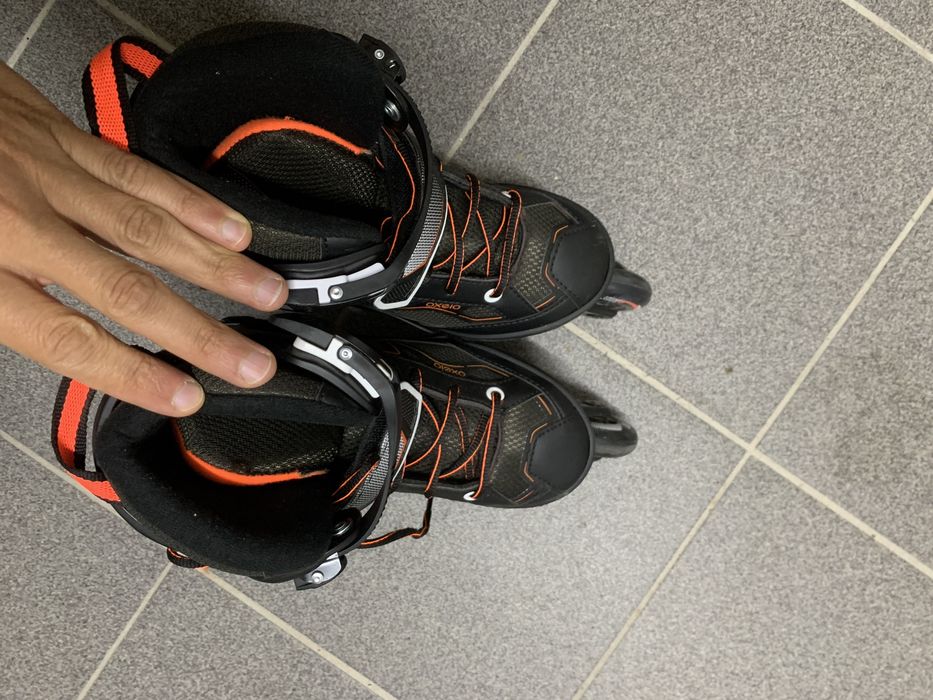 Patins em linha com protecçoes