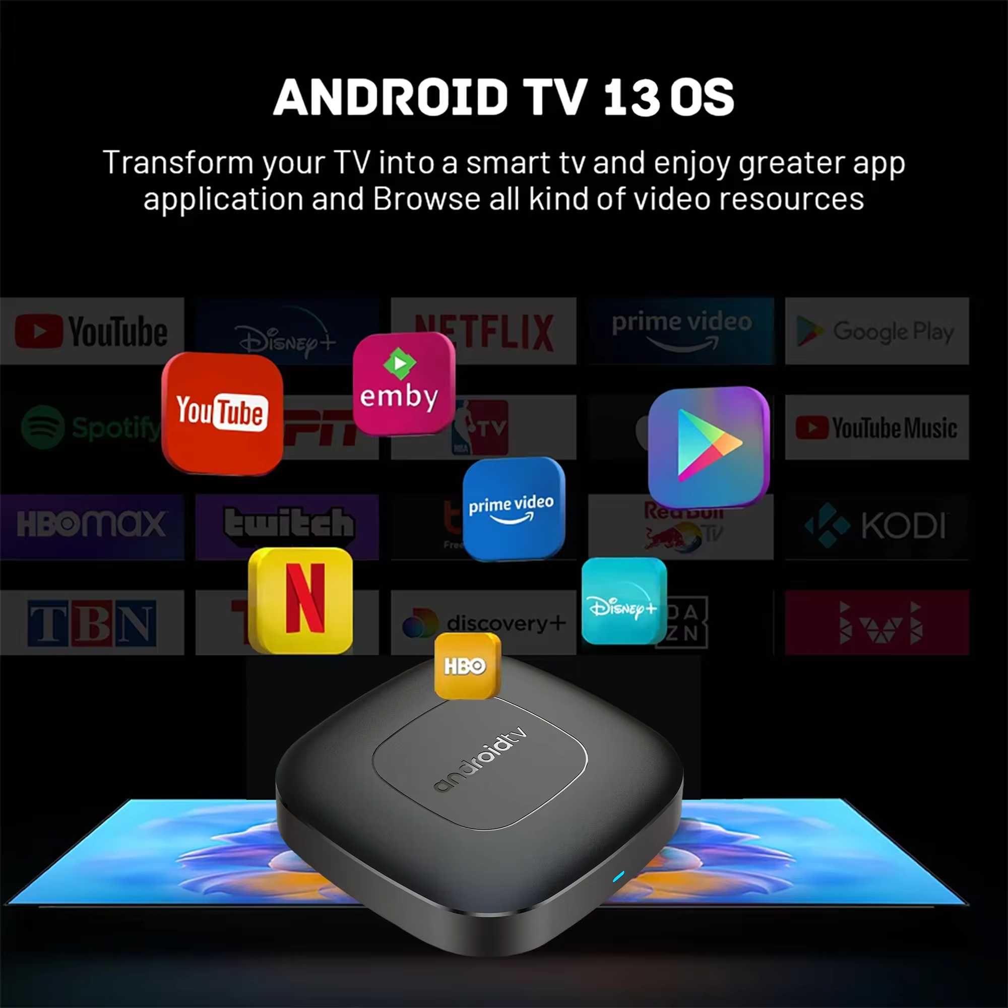 Streaming TV / Media Player Android13 - 4k - Dual Wifi - Bluetooth