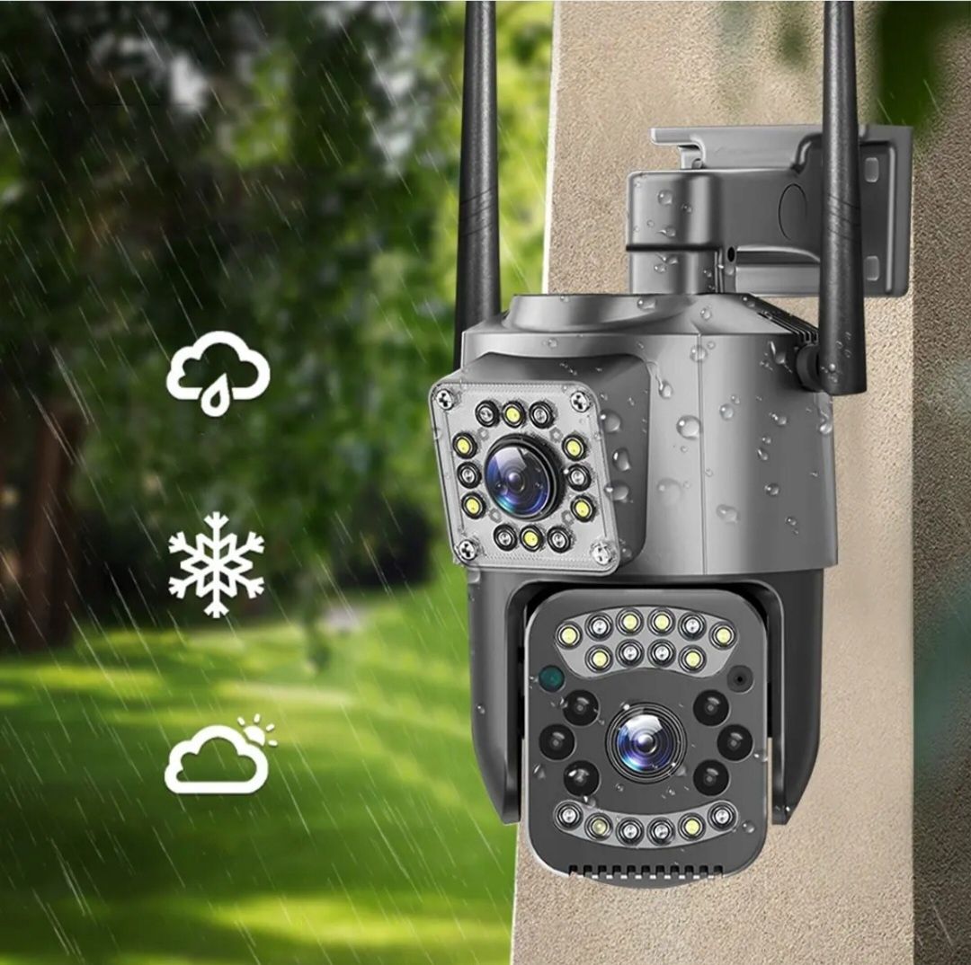 Podwójna kamera zewnętrzna obrotowa 12V PTZ 4MPX ZOOM WIFI ONVIF