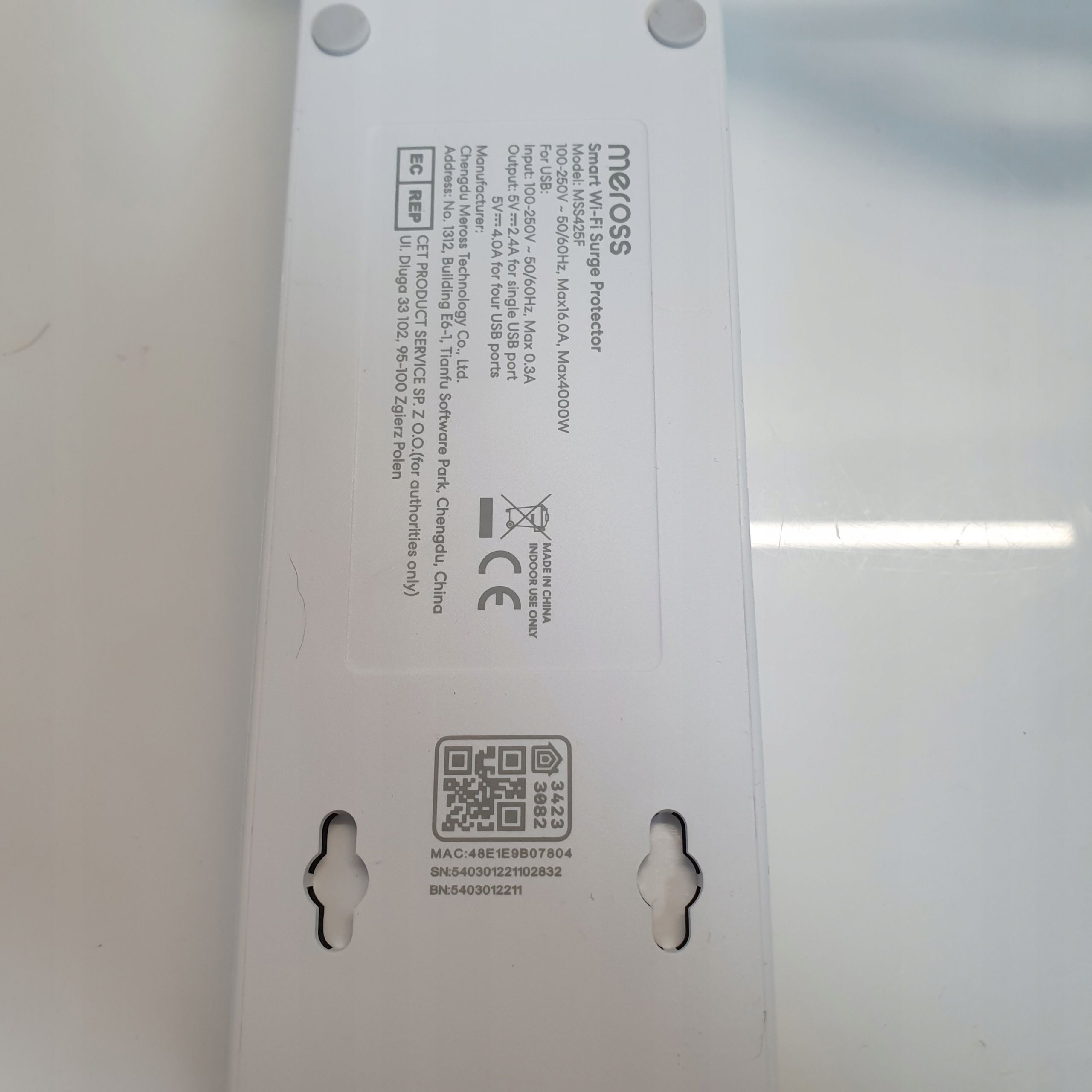 G30 Listwa Zasilająca Meross Wif 16 A 4 Gniazda 4 Porty Usb